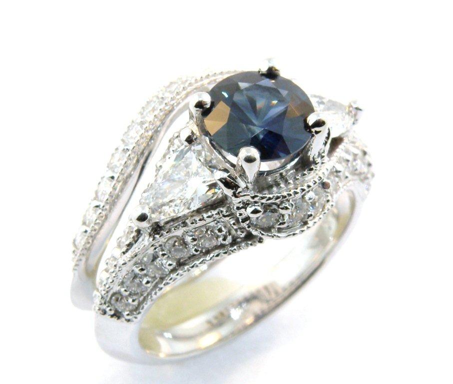 Sapphire and Diamond Engagement Set