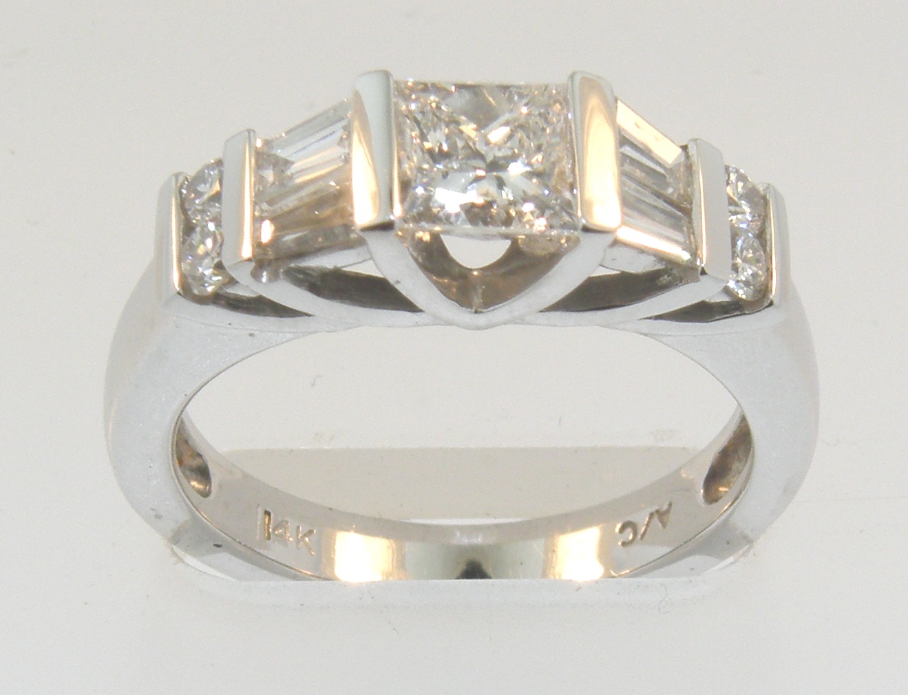 Princess And Baguette Diamond Ring